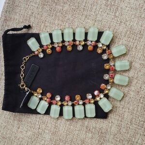 J.Crew Lucite Crystal Infinity Wreath Necklace NWT New